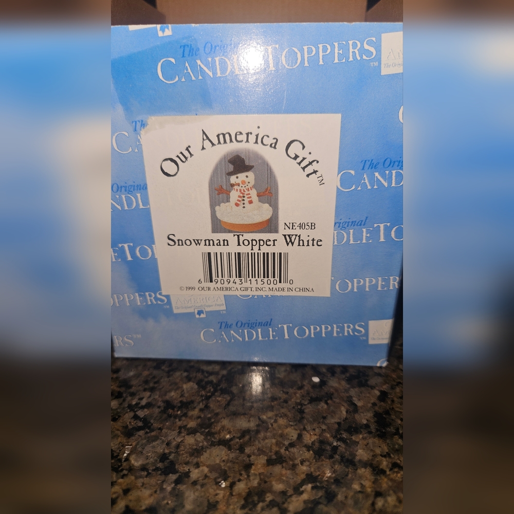 NWOT Snowman Candle Topper